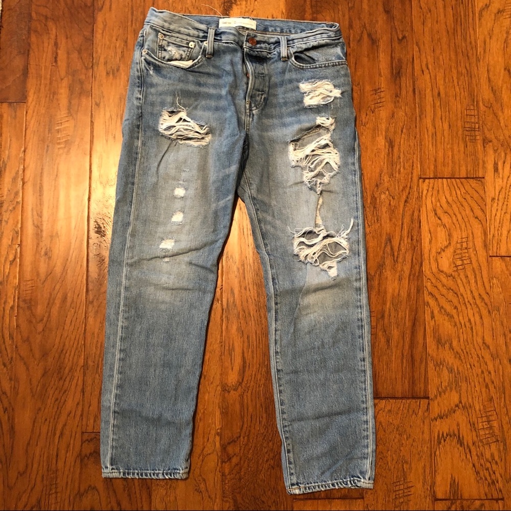 GAP Distressed Relaxed Boyfriend Jeans